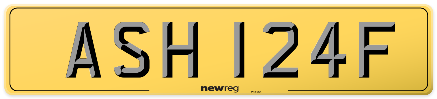 ASH 124F Rear Number Plate