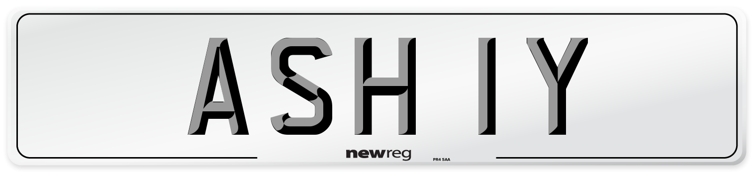 ASH 1Y Front Number Plate
