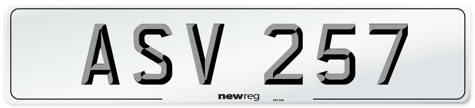 ASV 257 Front Number Plate
