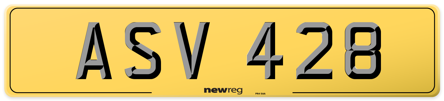 ASV 428 Rear Number Plate