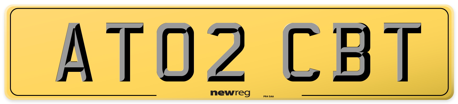 AT02 CBT Rear Number Plate