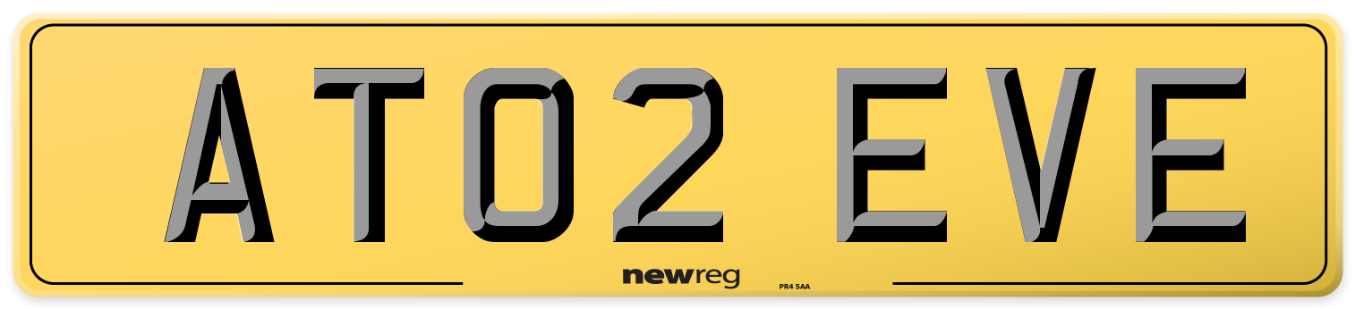 AT02 EVE Rear Number Plate