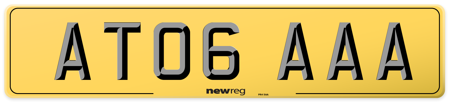 AT06 AAA Rear Number Plate