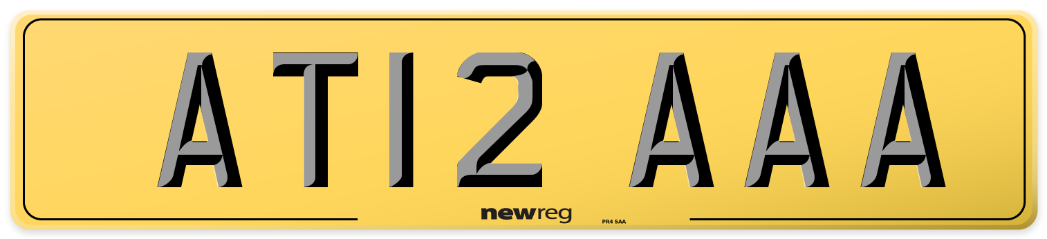 AT12 AAA Rear Number Plate