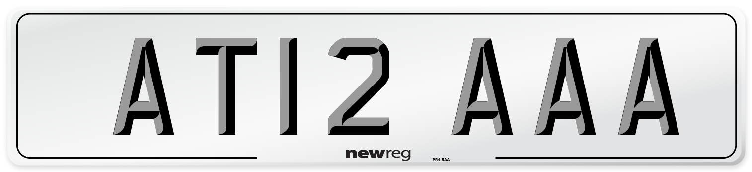 AT12 AAA Front Number Plate