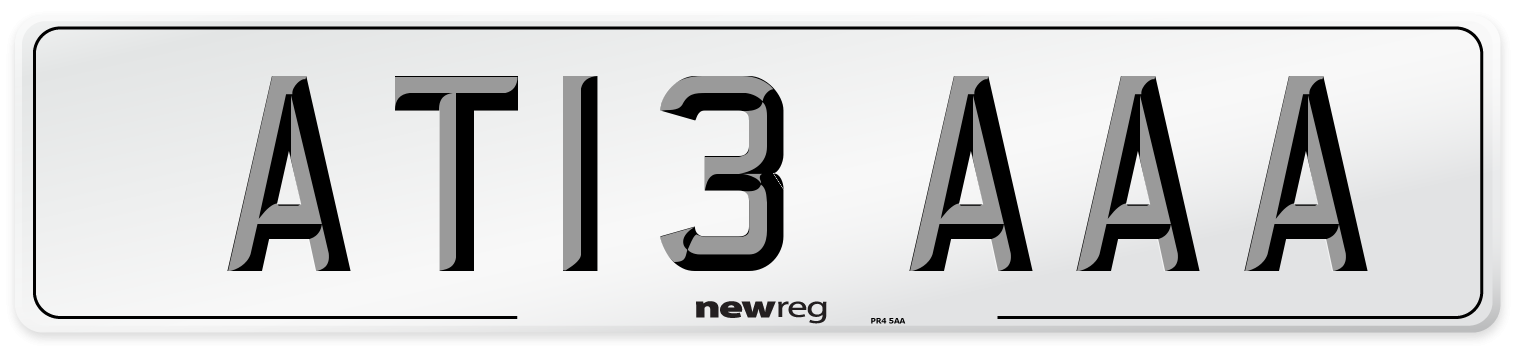 AT13 AAA Front Number Plate
