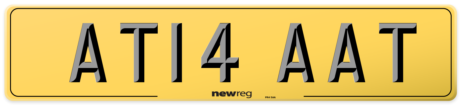 AT14 AAT Rear Number Plate