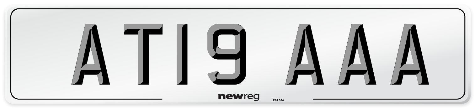 AT19 AAA Front Number Plate