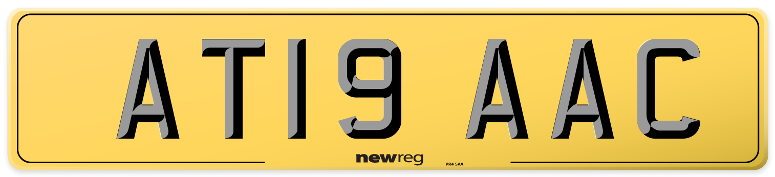 AT19 AAC Rear Number Plate