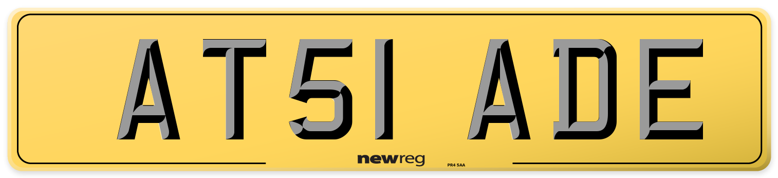 AT51 ADE Rear Number Plate