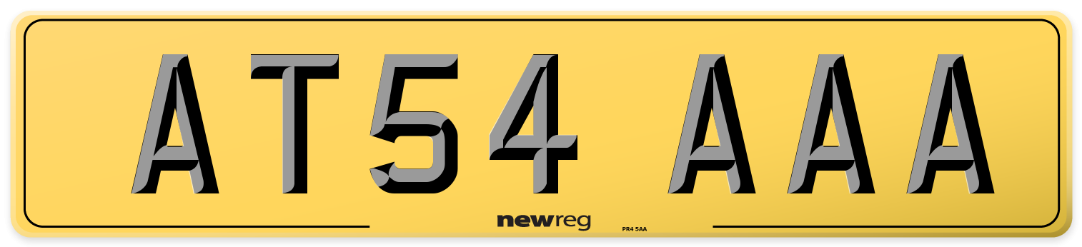 AT54 AAA Rear Number Plate