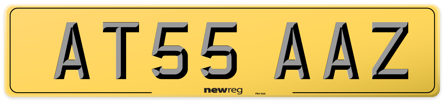 AT55 AAZ Rear Number Plate