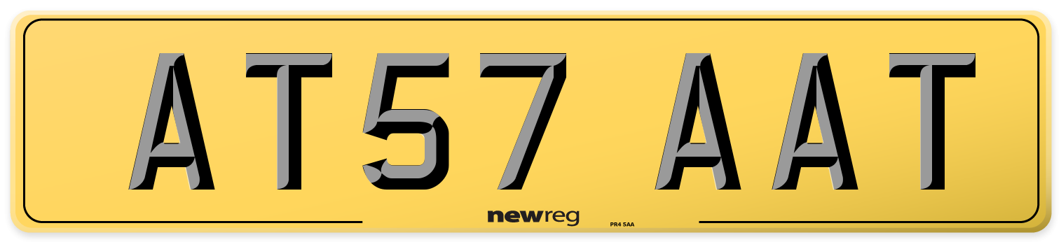 AT57 AAT Rear Number Plate
