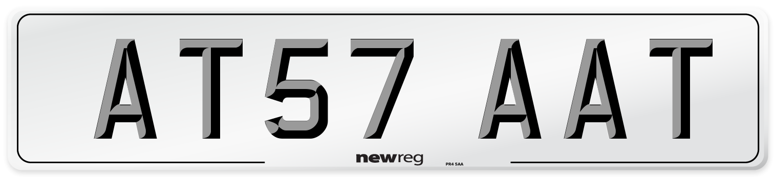 AT57 AAT Front Number Plate
