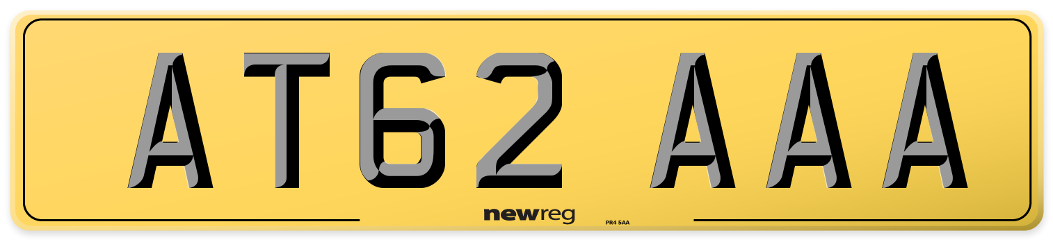 AT62 AAA Rear Number Plate