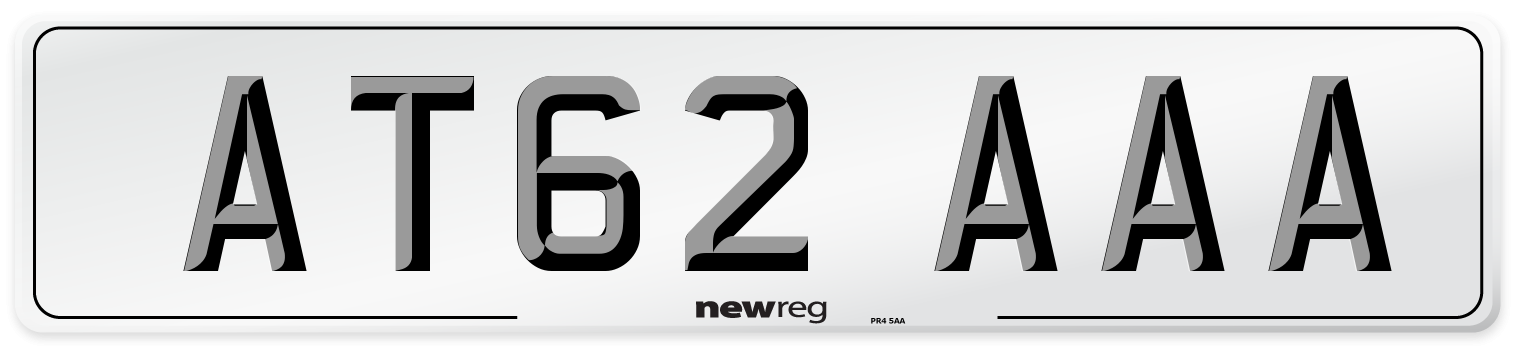 AT62 AAA Front Number Plate
