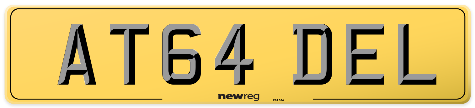AT64 DEL Rear Number Plate
