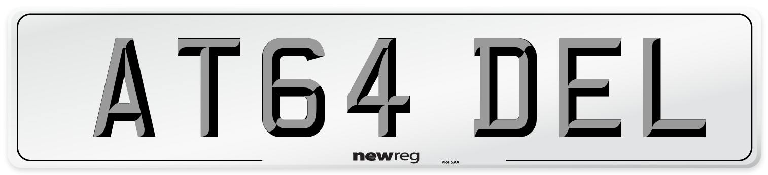 AT64 DEL Front Number Plate