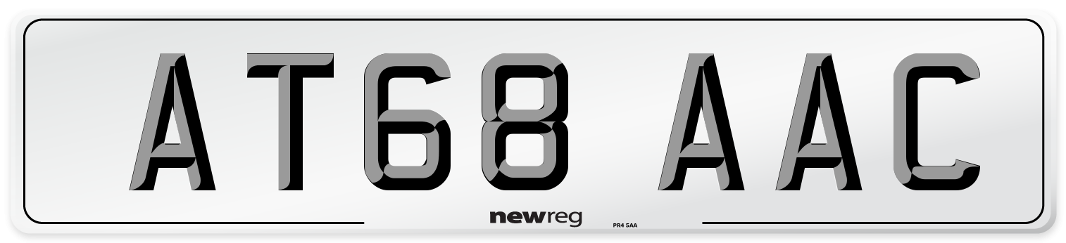 AT68 AAC Front Number Plate