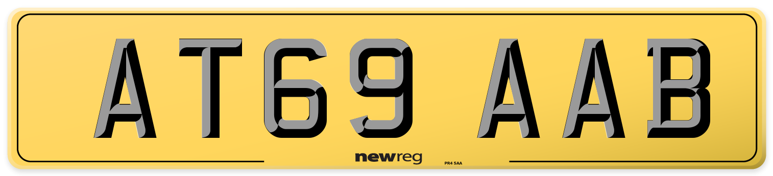 AT69 AAB Rear Number Plate