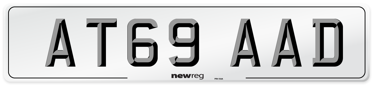 AT69 AAD Front Number Plate