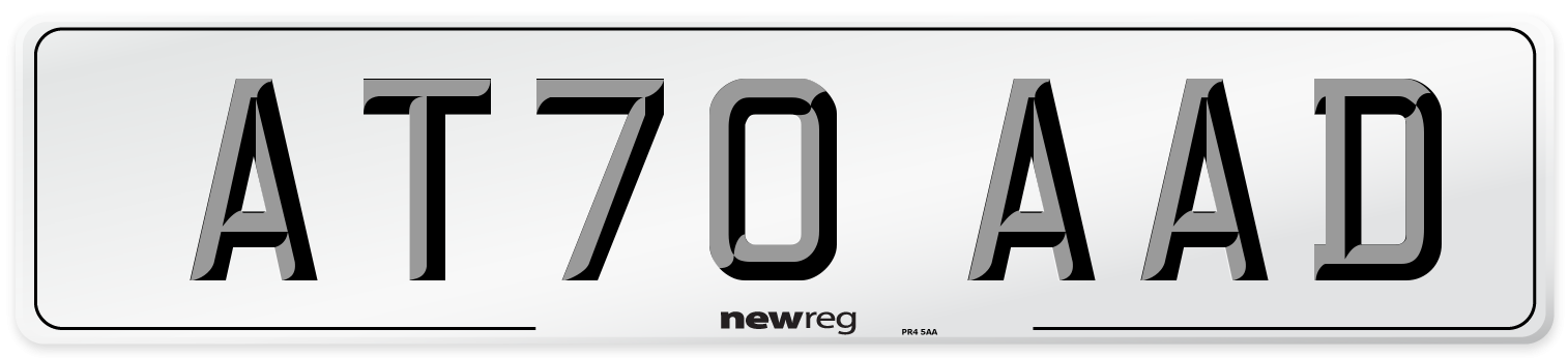 AT70 AAD Front Number Plate