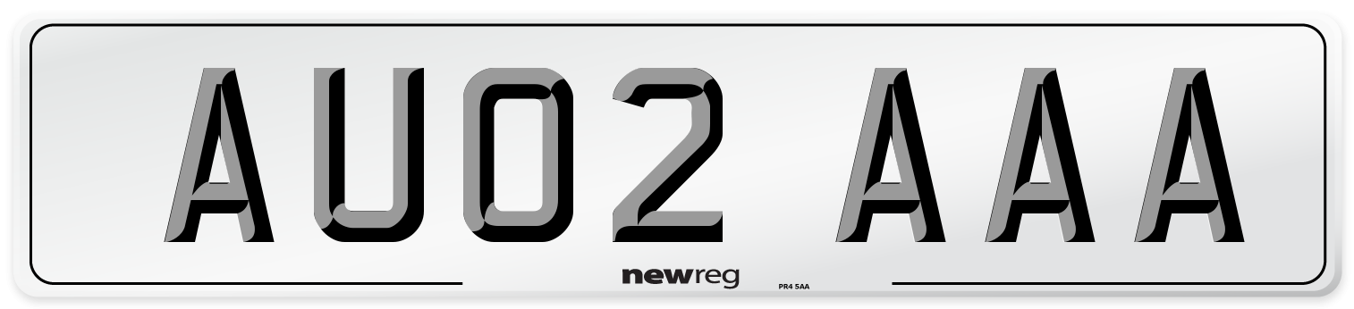 AU02 AAA Front Number Plate