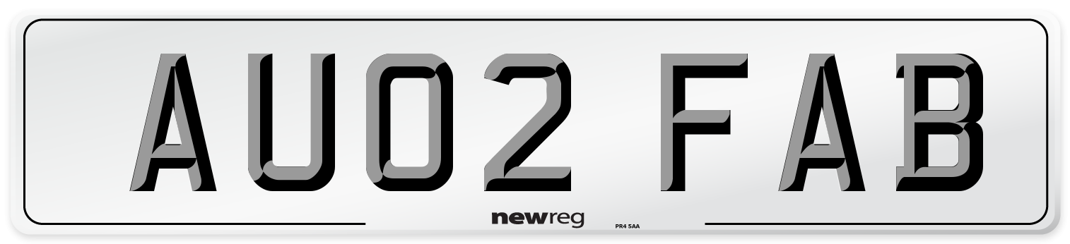 AU02 FAB Front Number Plate