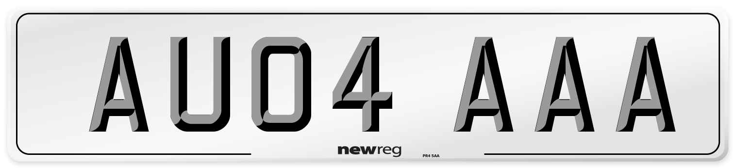 AU04 AAA Front Number Plate