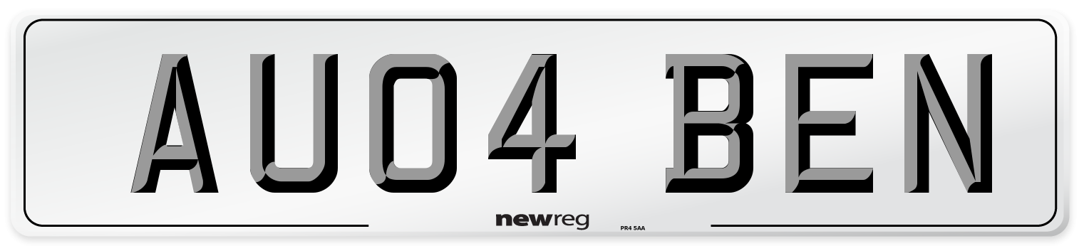 AU04 BEN Front Number Plate