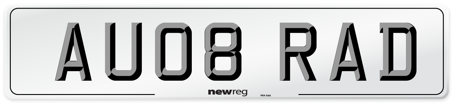 AU08 RAD Front Number Plate