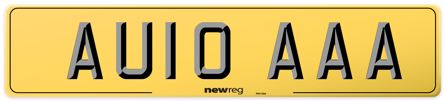 AU10 AAA Rear Number Plate