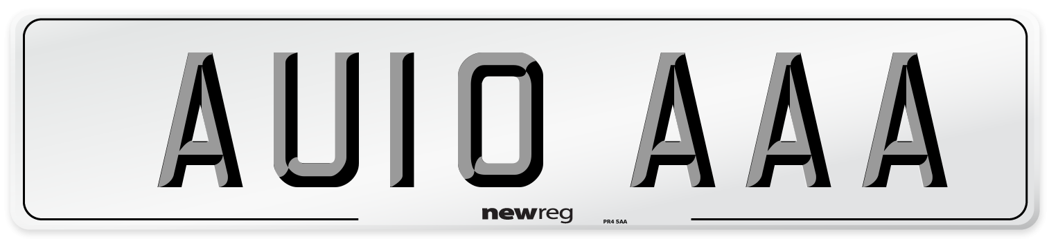 AU10 AAA Front Number Plate