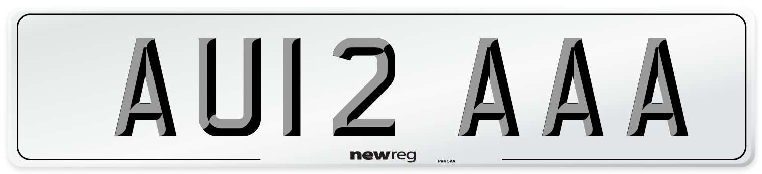 AU12 AAA Front Number Plate