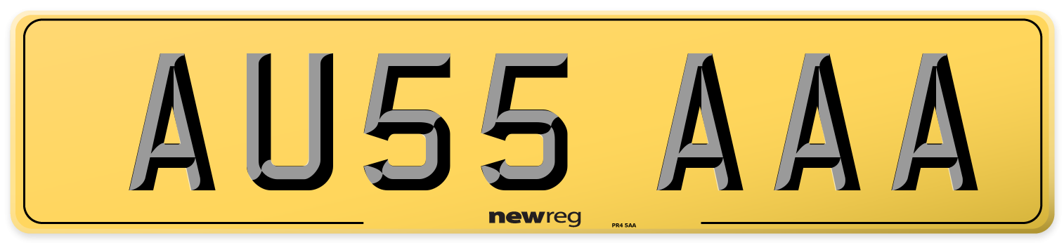 AU55 AAA Rear Number Plate