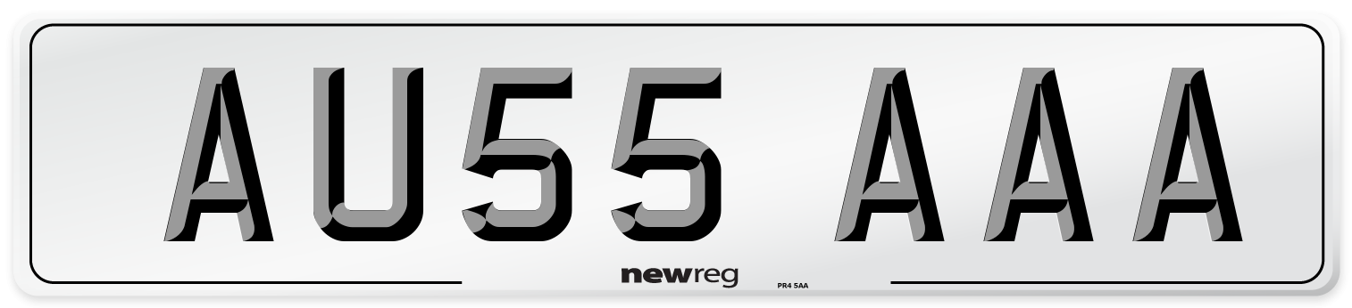 AU55 AAA Front Number Plate