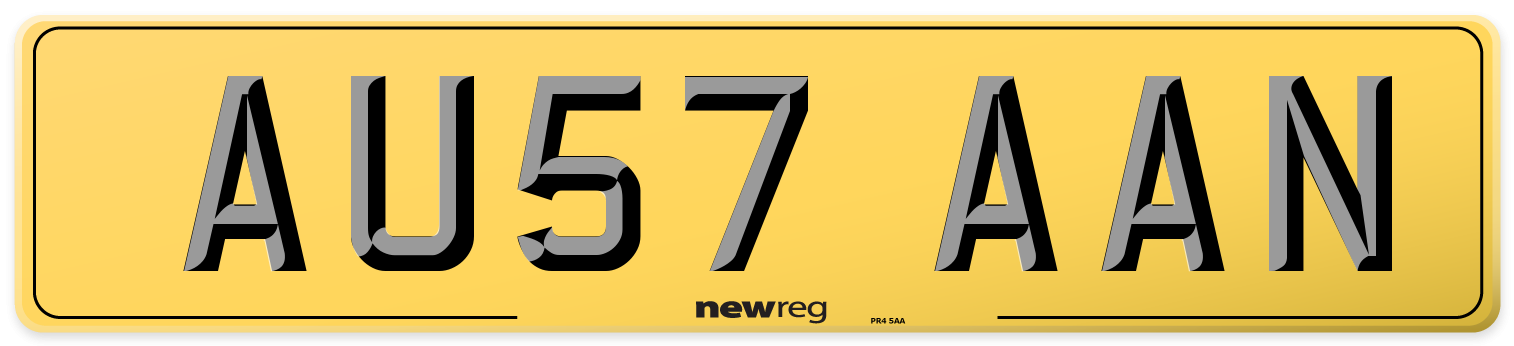 AU57 AAN Rear Number Plate