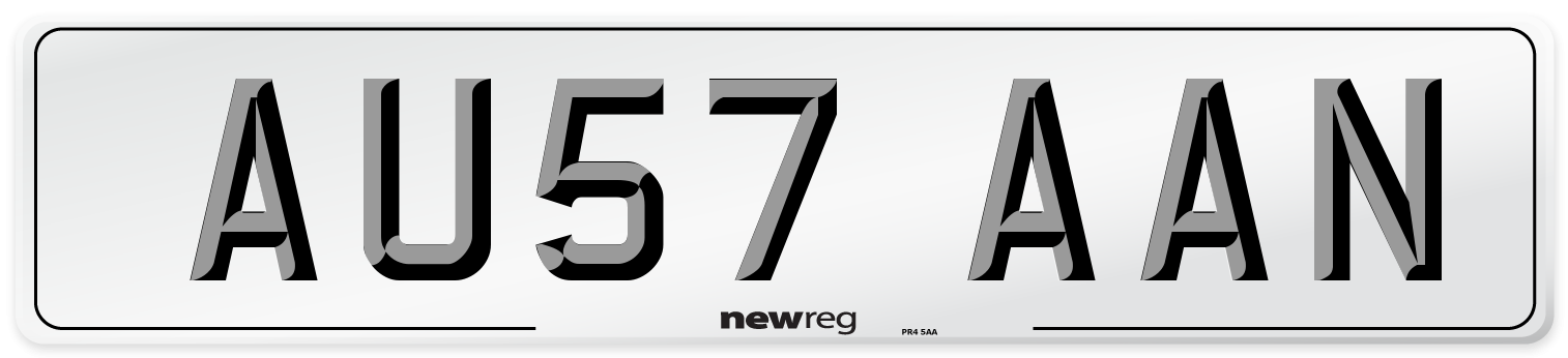 AU57 AAN Front Number Plate