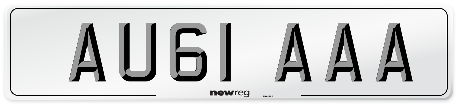 AU61 AAA Front Number Plate