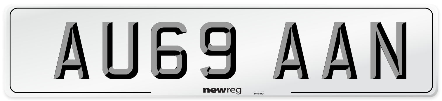 AU69 AAN Front Number Plate