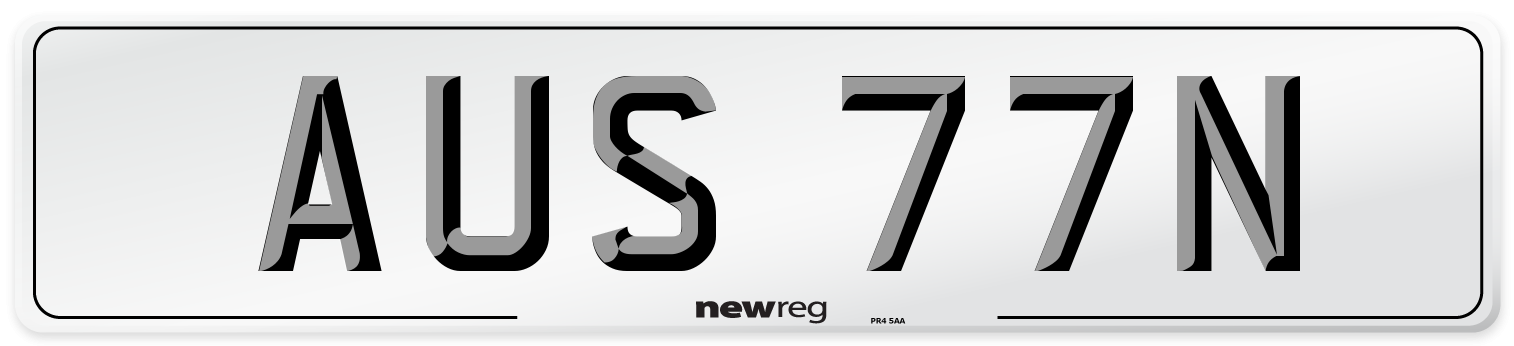 AUS 77N Front Number Plate