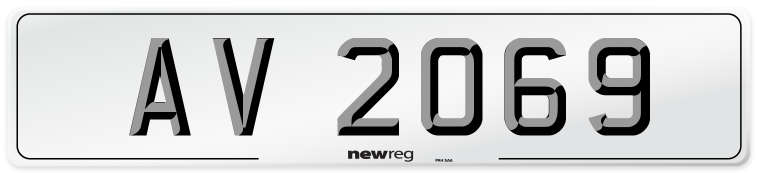 AV 2069 Front Number Plate