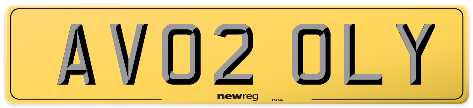 AV02 OLY Rear Number Plate