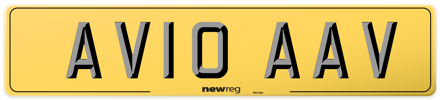 AV10 AAV Rear Number Plate