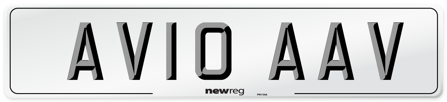 AV10 AAV Front Number Plate