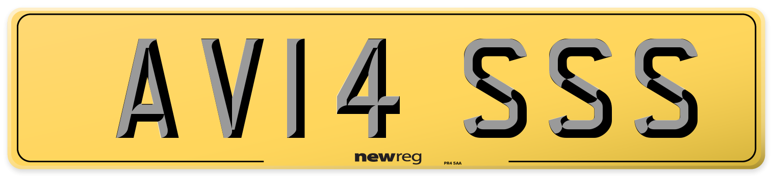 AV14 SSS Rear Number Plate