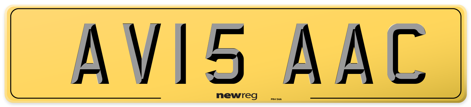 AV15 AAC Rear Number Plate