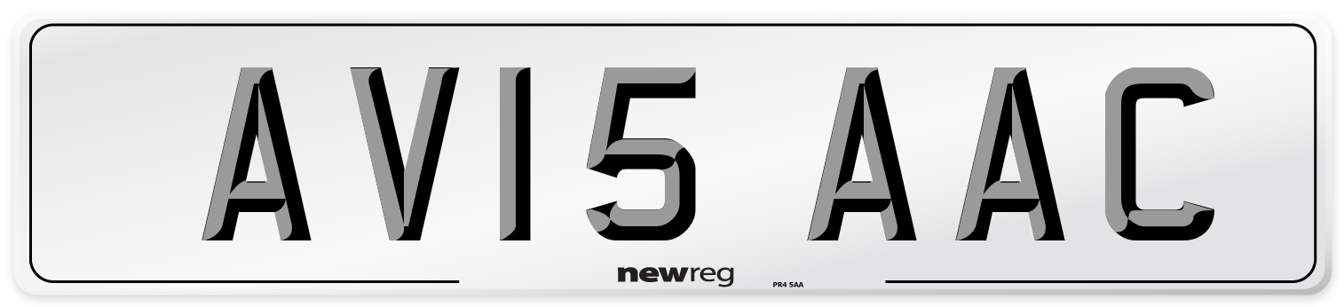 AV15 AAC Front Number Plate