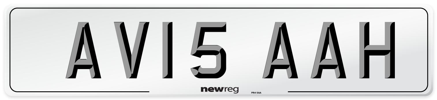 AV15 AAH Front Number Plate