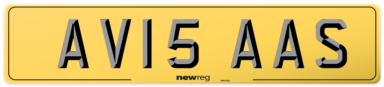 AV15 AAS Rear Number Plate